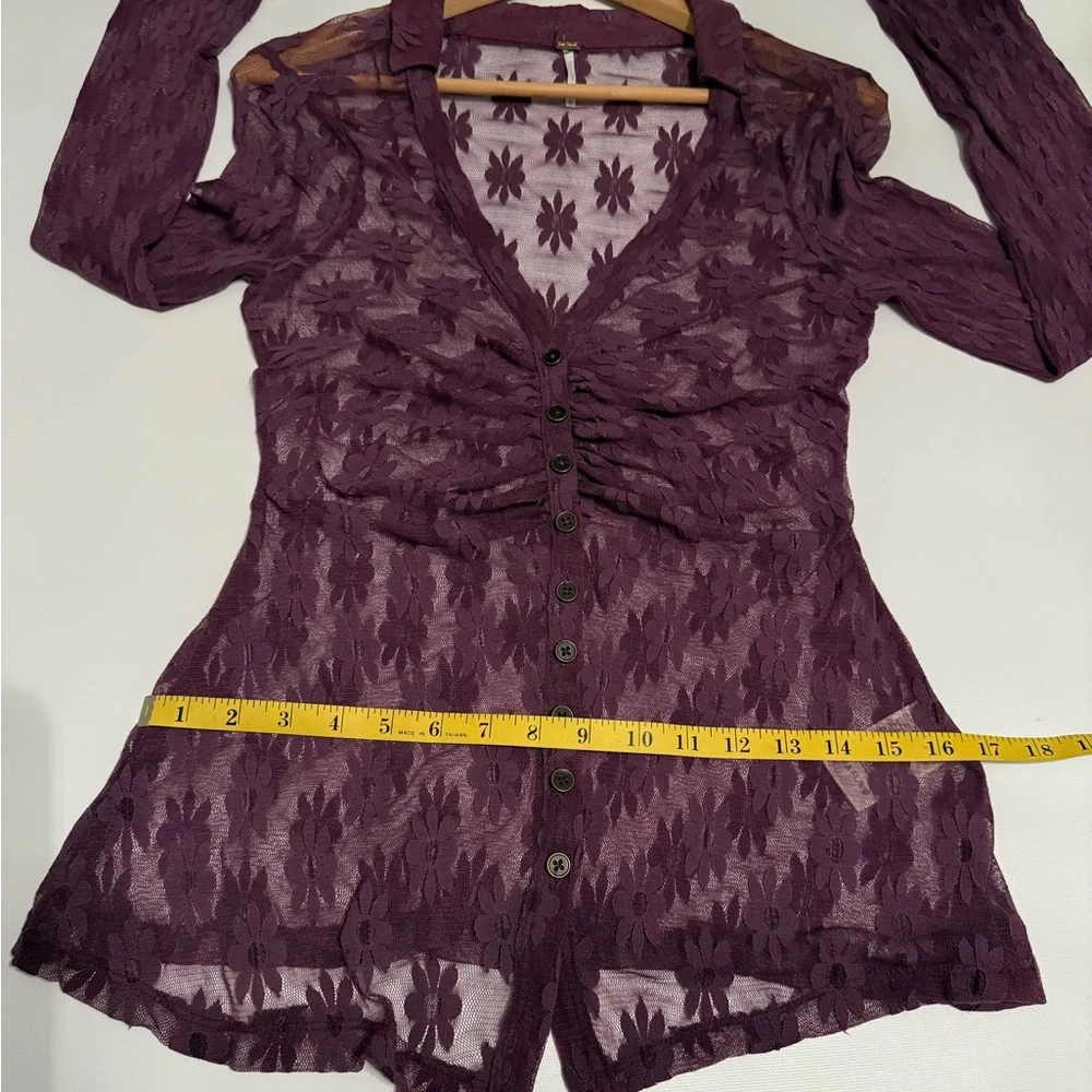Free People Flowers Fields Mesh Button Up Shirt Size: XS - Picture 10 of 14